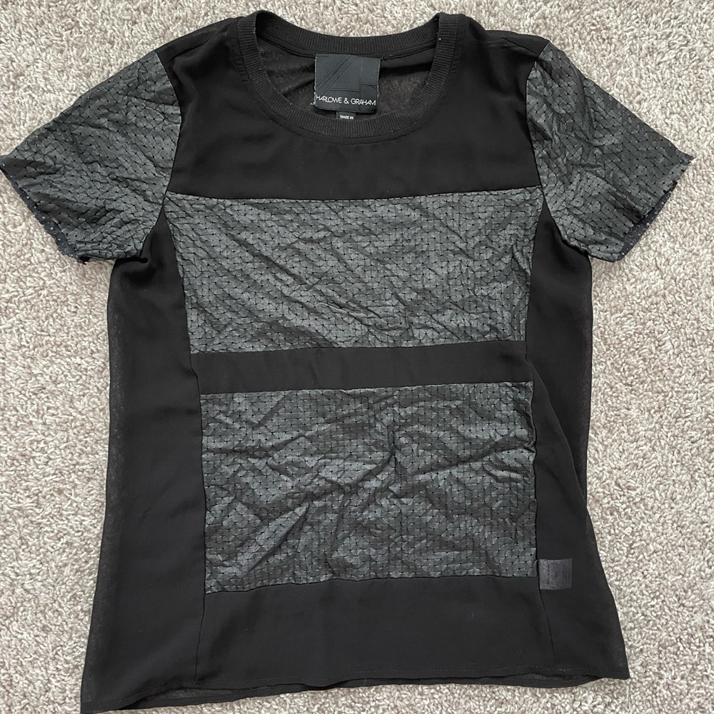 Perforated Panel Top in Black - XS Harlowe & Graham